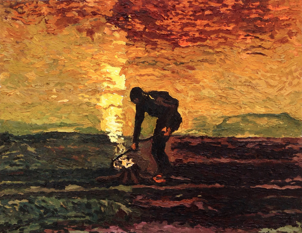 Peasant-Burning-Weeds-after-Van-Gogh
